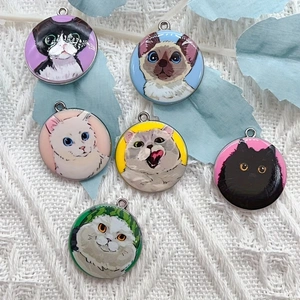 Jewelry Making Earrings - 10pcs cartoon animal cat enamel jewelry