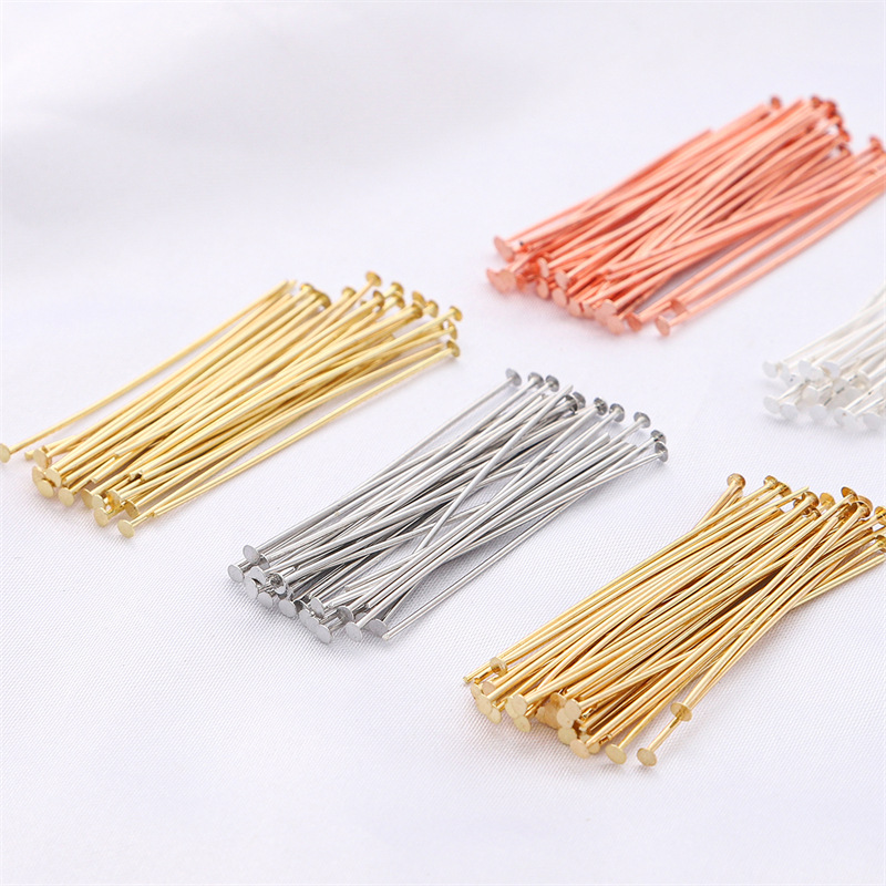 Jewelry Making Supplies Wholesale - 50pcs/pack 925 Sterling Silver Flat Head