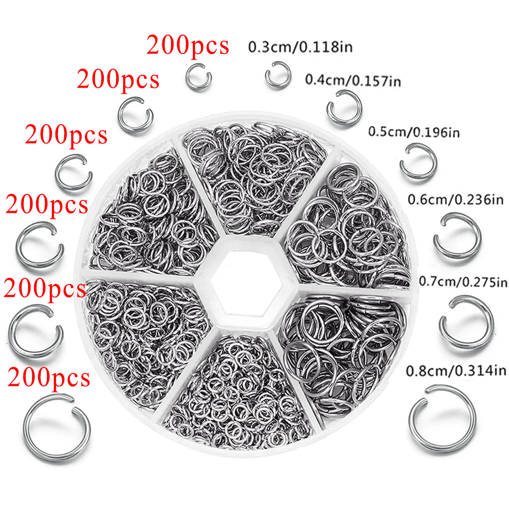Jewelry Making Looper Tool - 1200pcs Stainless Steel Jump Rings&Split Rings