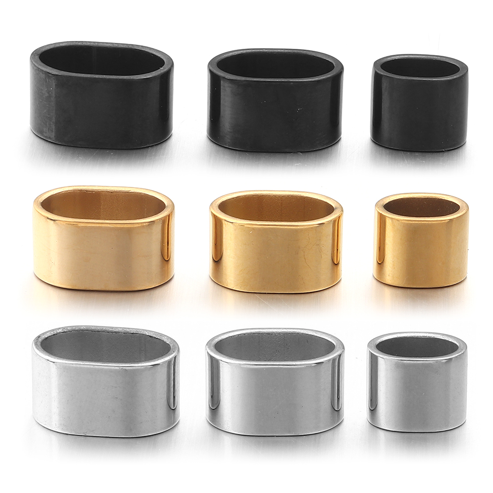Jewelry Making Basics - 6pcs Flat Stainless Steel Tube Slider
