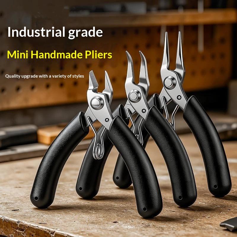 Jewelry Making Needle Nose Pliers - Stainless Steel Curved Mini Needle Nose
