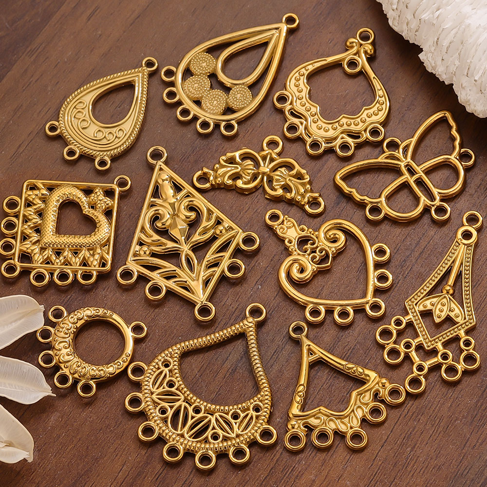 Jewelry Making Supplies Wholesale - 5pcs Stainless Steel Earring Connector Charms
