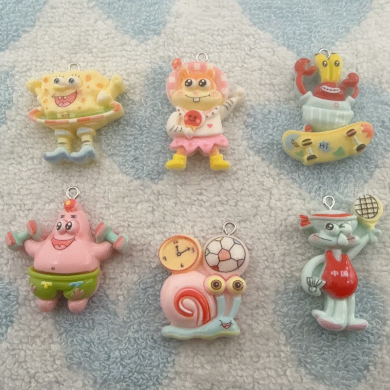 Jewelry Making Earrings - 10pcs cartoon resin pendant, DIY jewelry