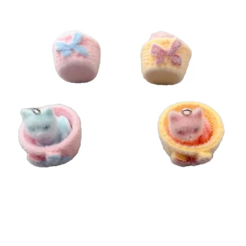 4pcs 3D plush resin cat pendan - Jewelry Making Earrings review and price