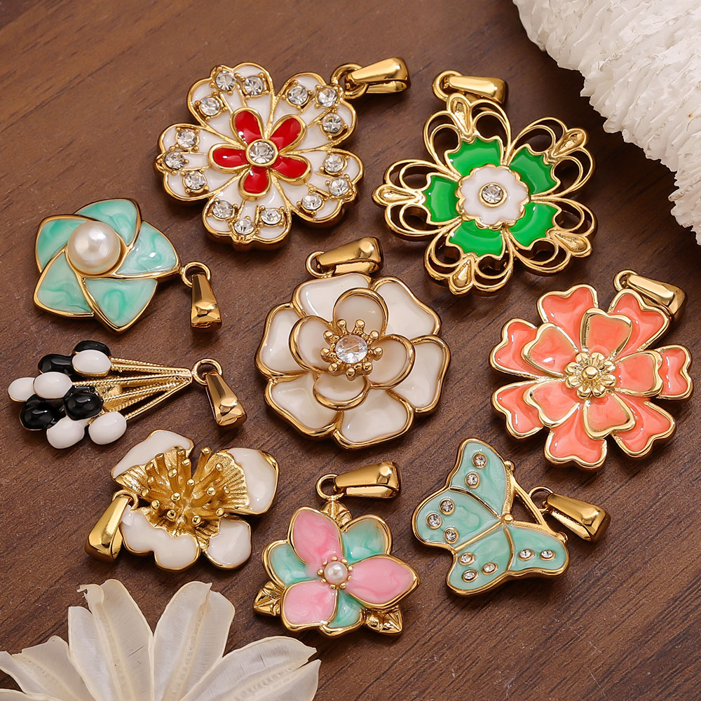 2PCS Stainless Steel Enamel La - Jewelry Making Supplies Wholesale review and price