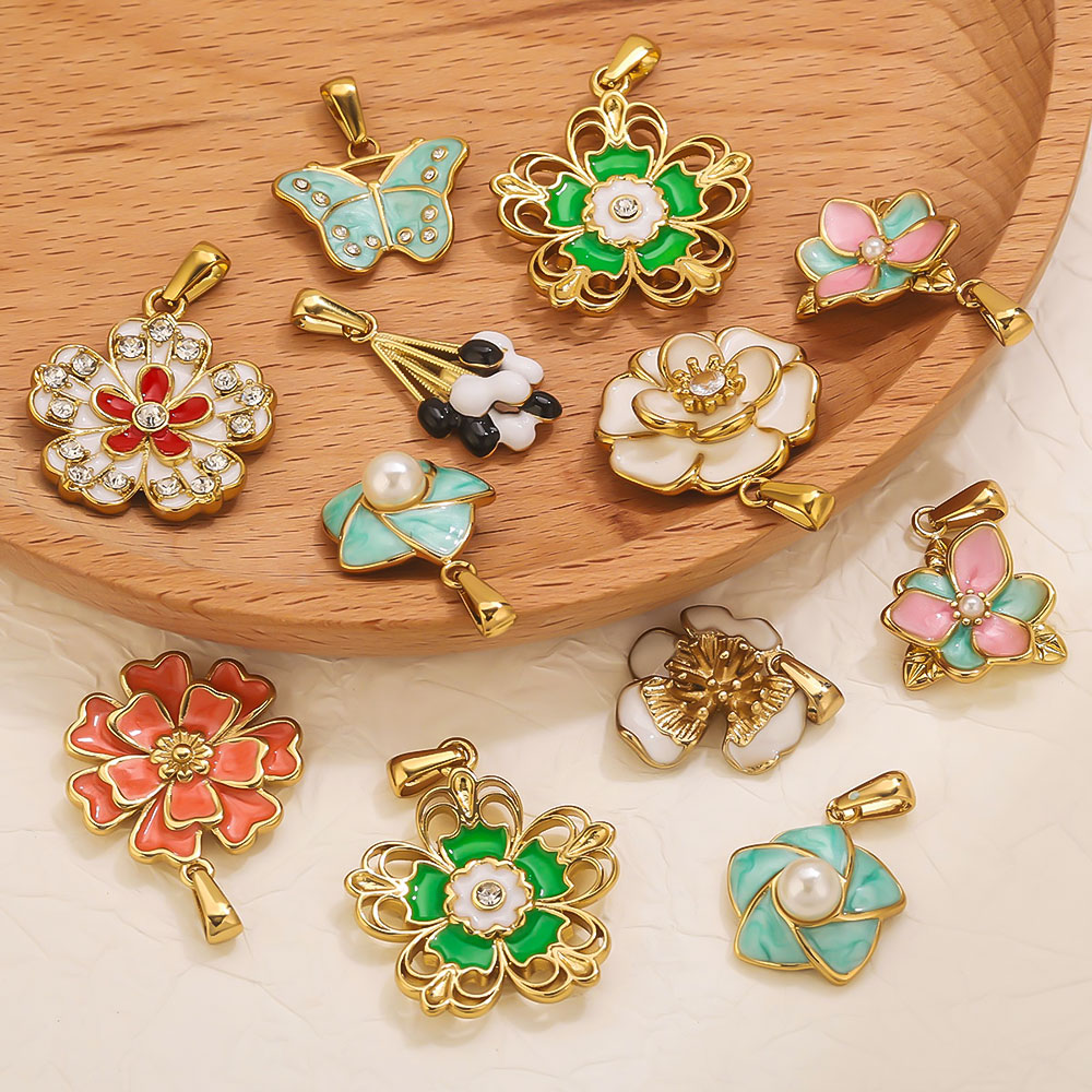 2PCS Stainless Steel Enamel La - Jewelry Making Supplies Wholesale review and price