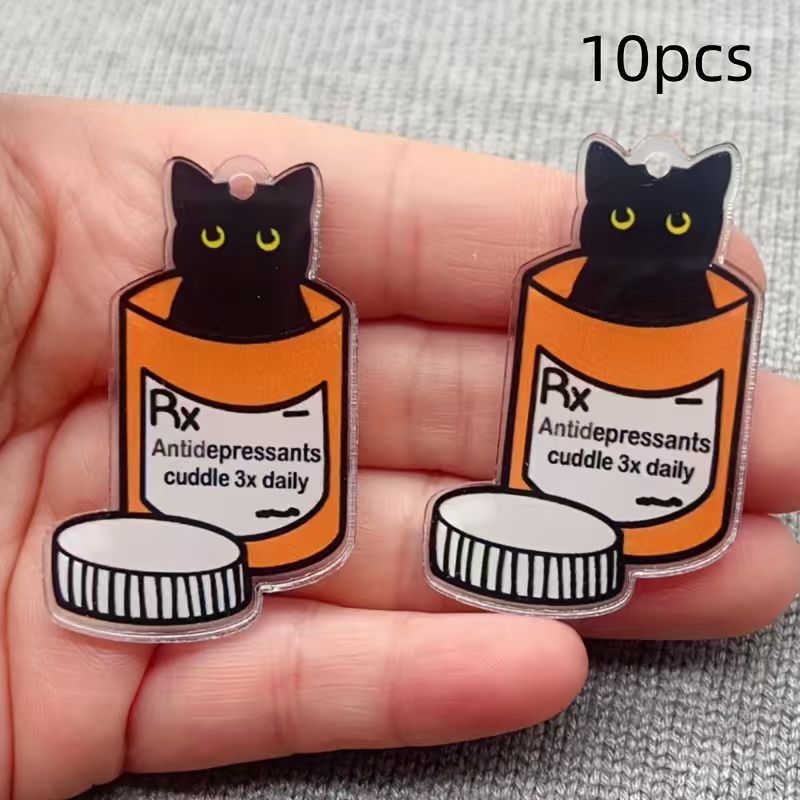 10pcs acrylic medicine cat pen - Jewelry Making Earrings review and price