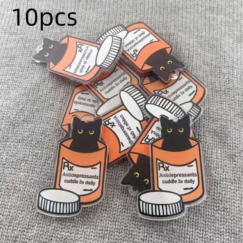 10pcs acrylic medicine cat pen - Jewelry Making Earrings review and price
