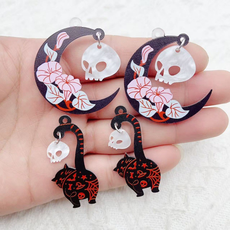 10pcs Halloween Acrylic Ghost  - Jewelry Making Earrings review and price