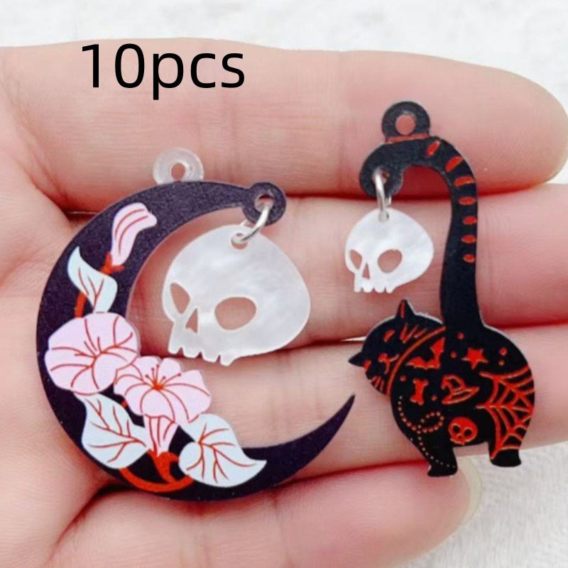 10pcs Halloween Acrylic Ghost  - Jewelry Making Earrings review and price