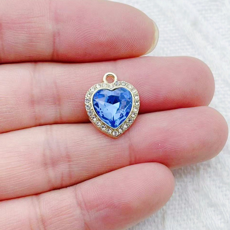 10pcs heart-shaped inlaid colo - Jewelry Making Earrings review and price