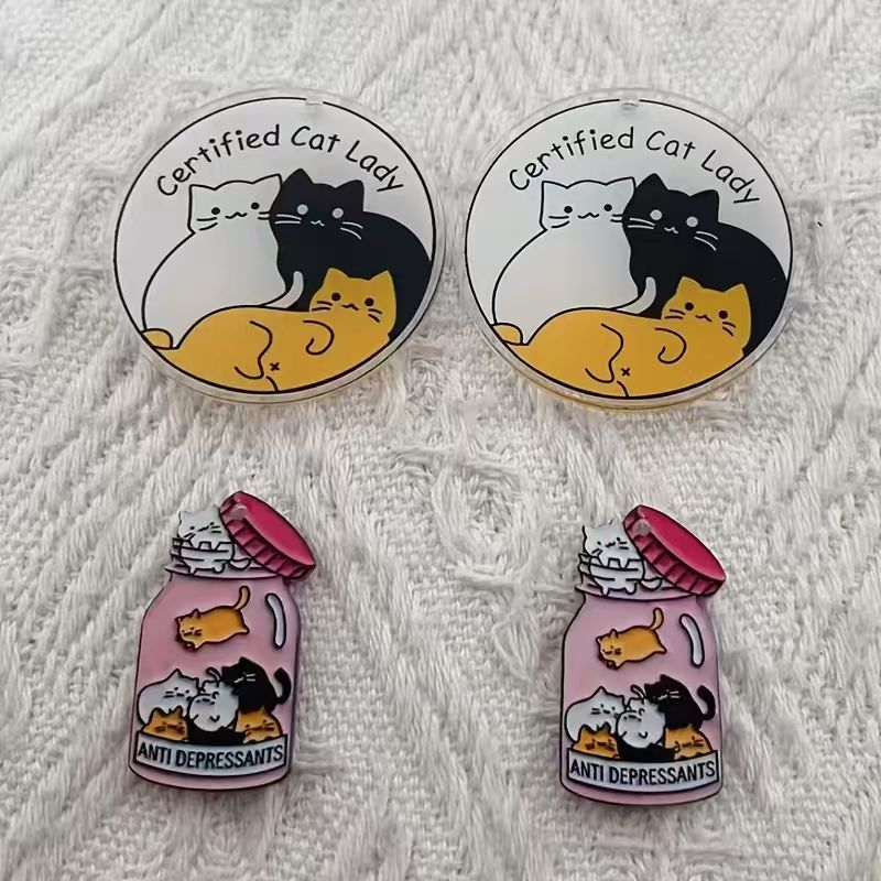 10pcs acrylic cute cat pendant - Jewelry Making Earrings review and price