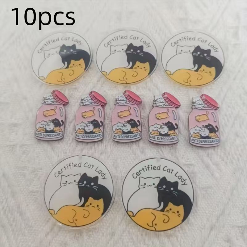 10pcs acrylic cute cat pendant - Jewelry Making Earrings review and price
