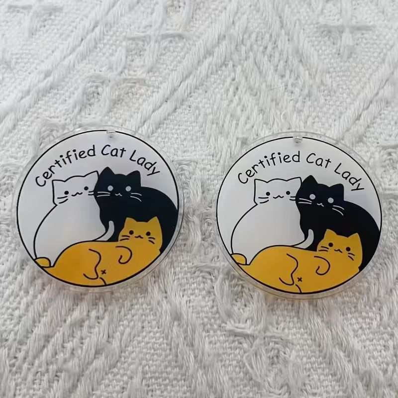 10pcs acrylic cute cat pendant - Jewelry Making Earrings review and price