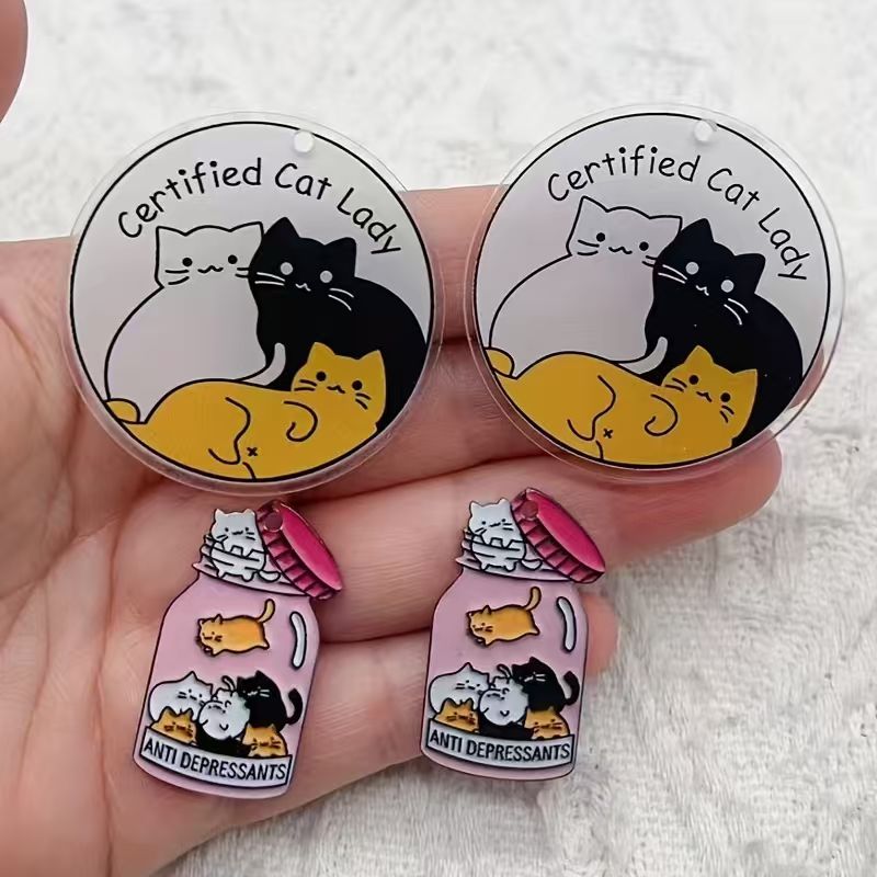 10pcs acrylic cute cat pendant - Jewelry Making Earrings review and price
