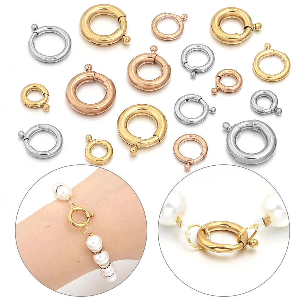 2pcs Stainless Steel Spring Cl - Jewelry Making Basics review and price