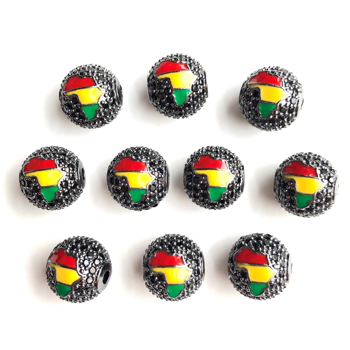 6pcs 12mm Red Yellow Green Ene - Jewelry Making History review and price