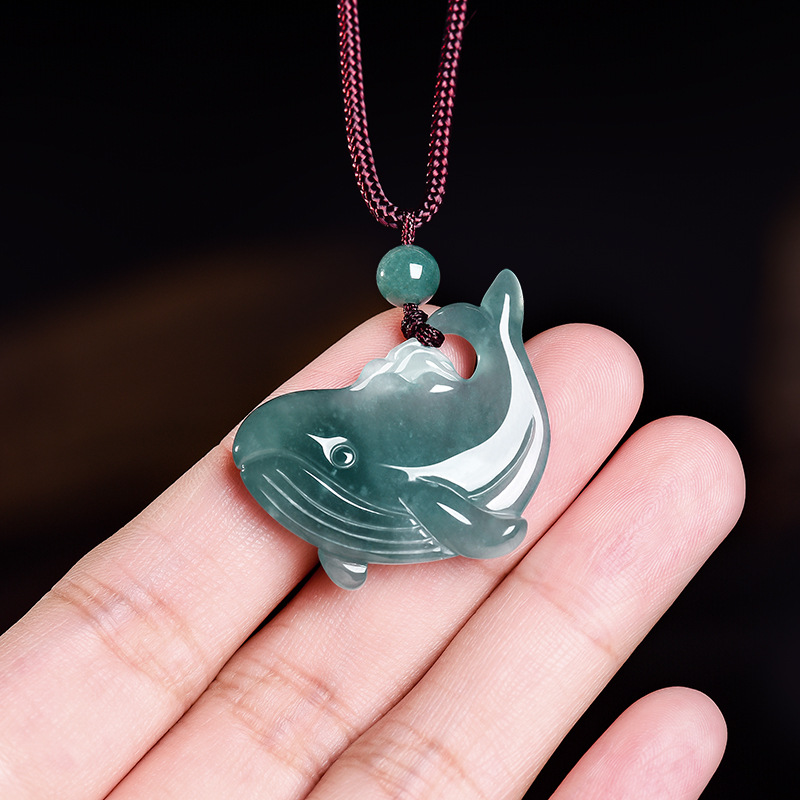 Natural Burmese Jadeite Whale  - Jewelry Making Necklaces review and price