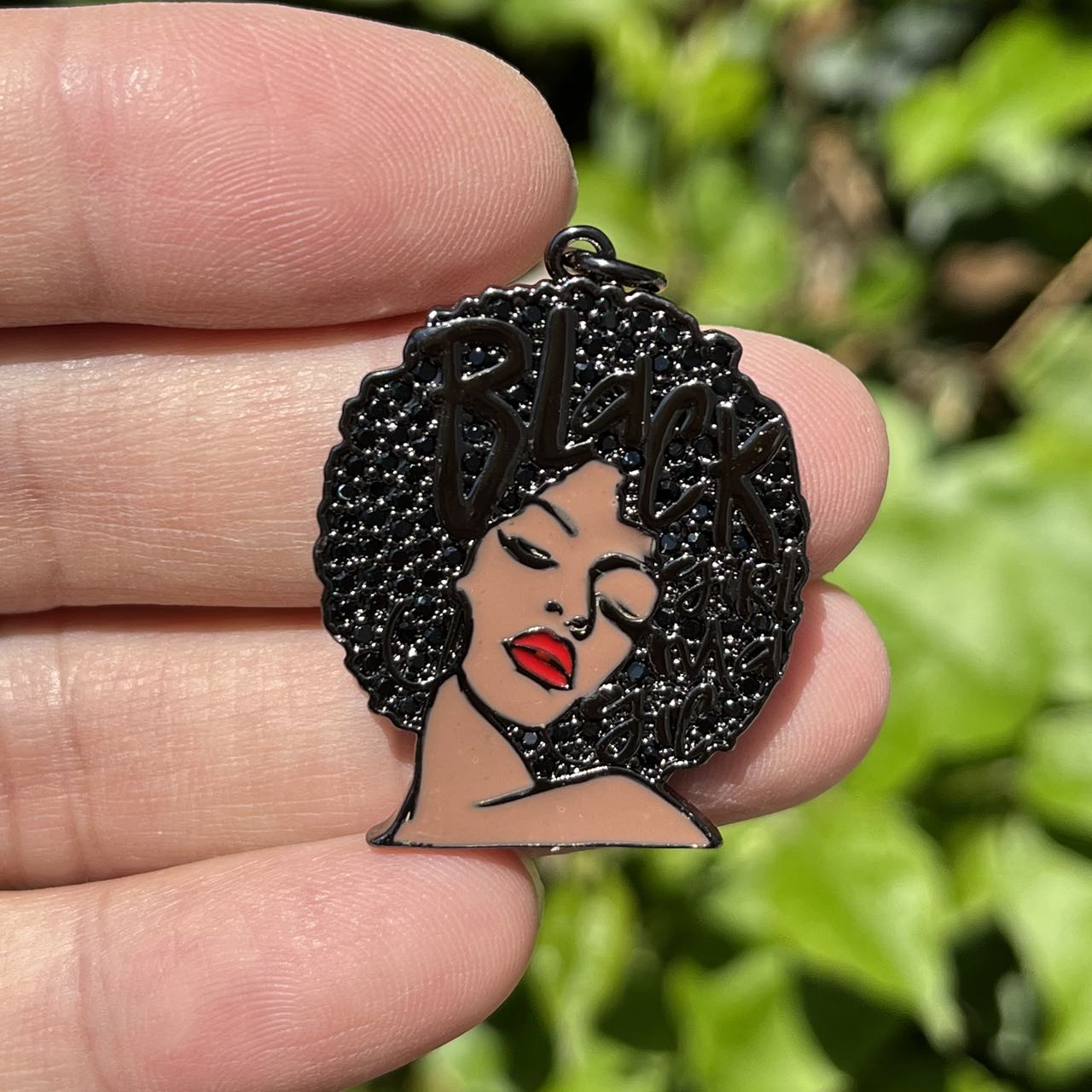 5Pcs Zirconia Paved Black Girl - Jewelry Making History review and price