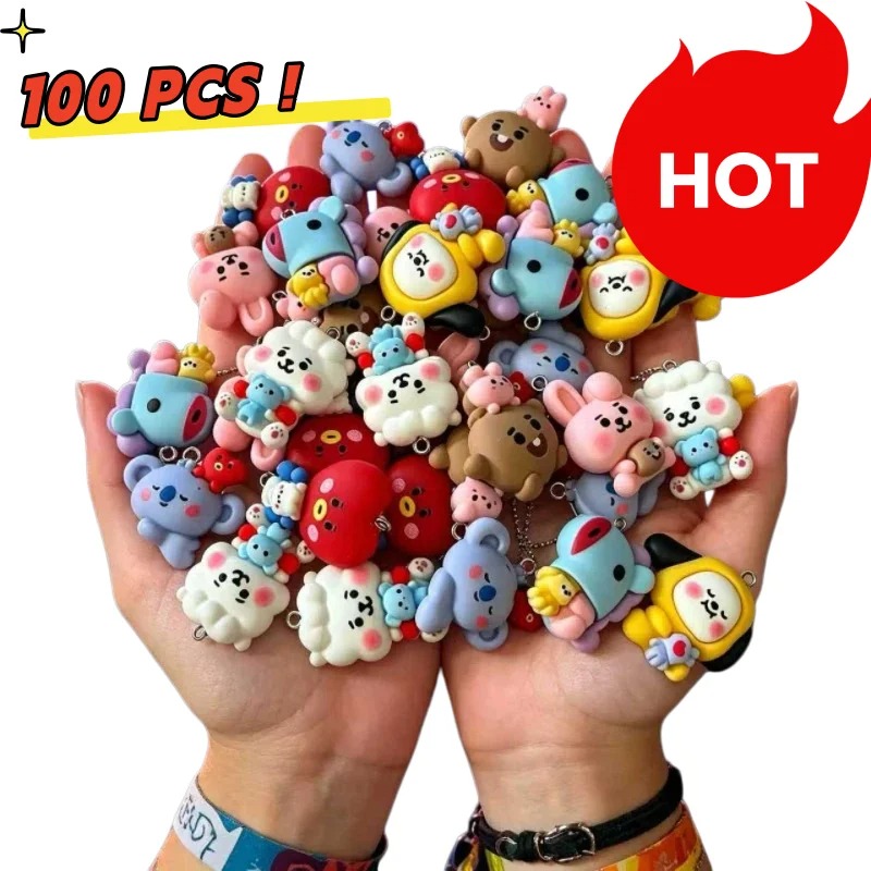 7pcs BT21 Resin Cartoon Charm  - Jewelry Making Earrings review and price