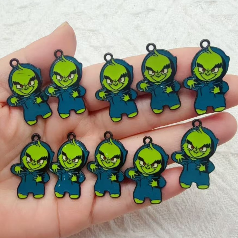 10pcs alloy drip oil cartoon C - Jewelry Making Earrings review and price