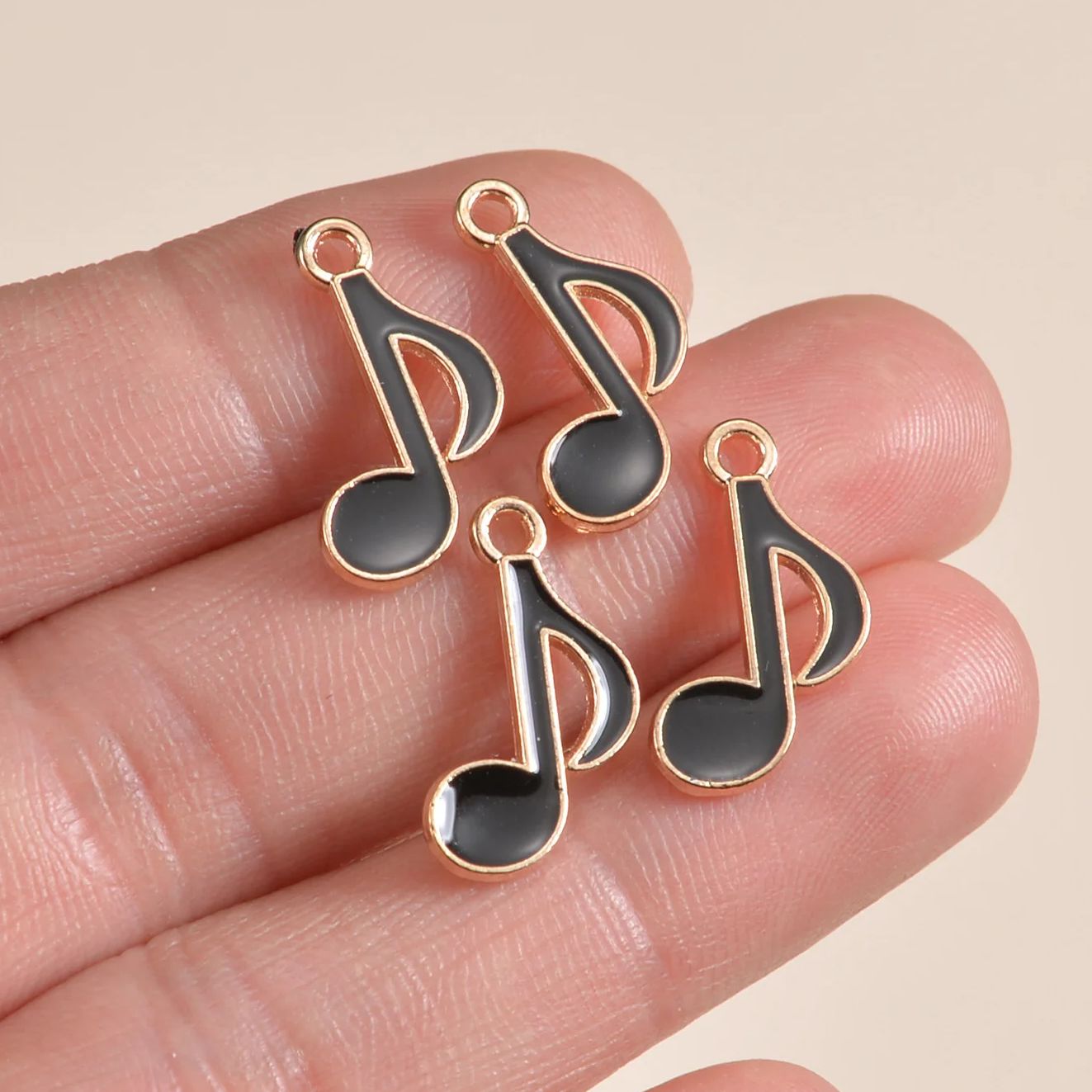 50pcs 12x20mm Cute Enamel Musi - Jewelry Making Notes review and price
