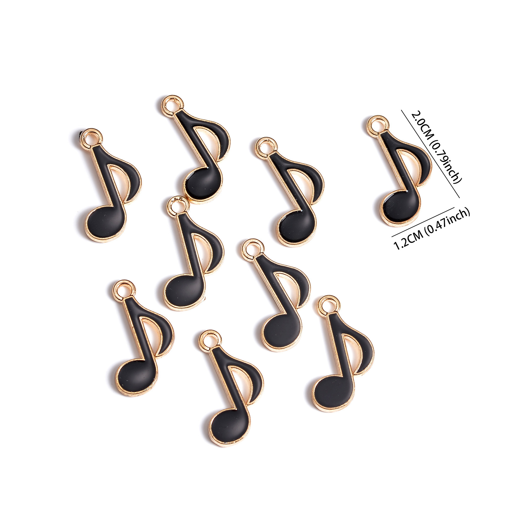 50pcs 12x20mm Cute Enamel Musi - Jewelry Making Notes review and price