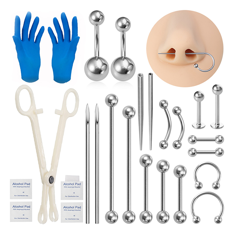 Body Piercing Kit Surgical Ste - Jewelry Making Needle Nose Pliers review and price