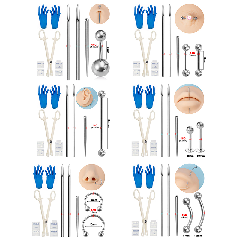 Body Piercing Kit Surgical Ste - Jewelry Making Needle Nose Pliers review and price